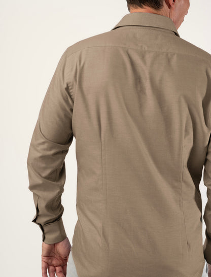 Popover Dress Shirt Desert Brown