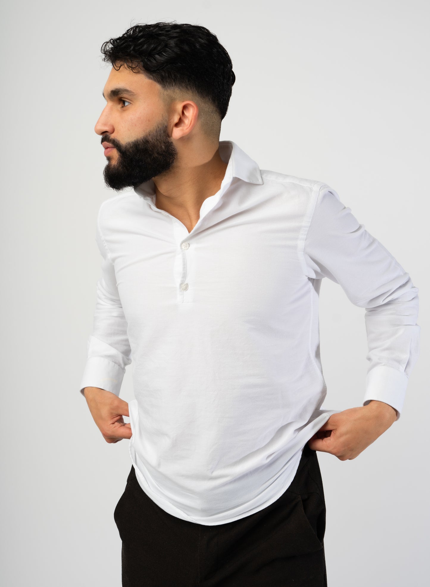 Popover Dress Shirt White