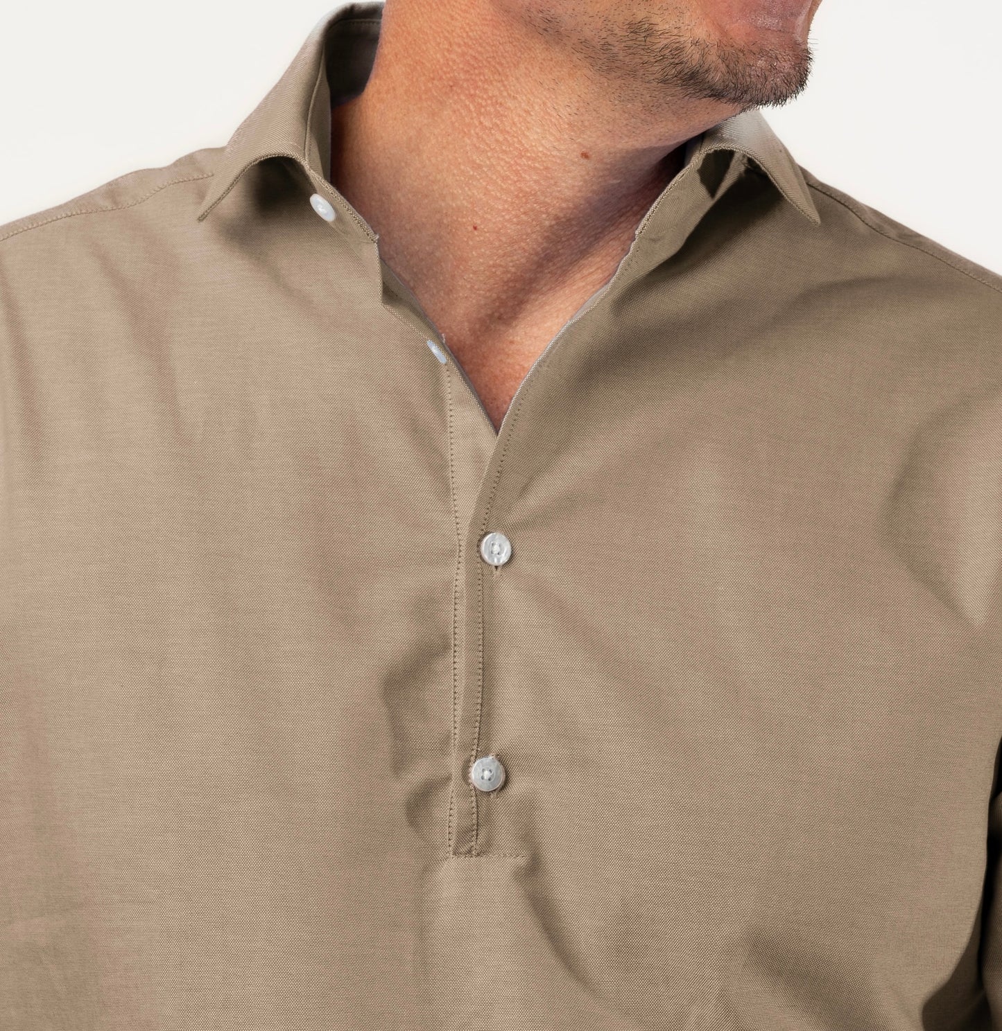 Popover Dress Shirt Desert Brown