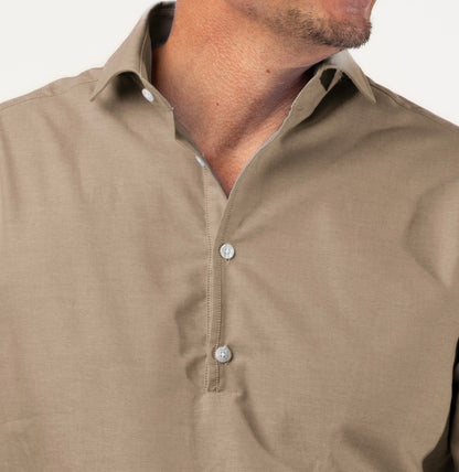 Popover Dress Shirt Desert Brown