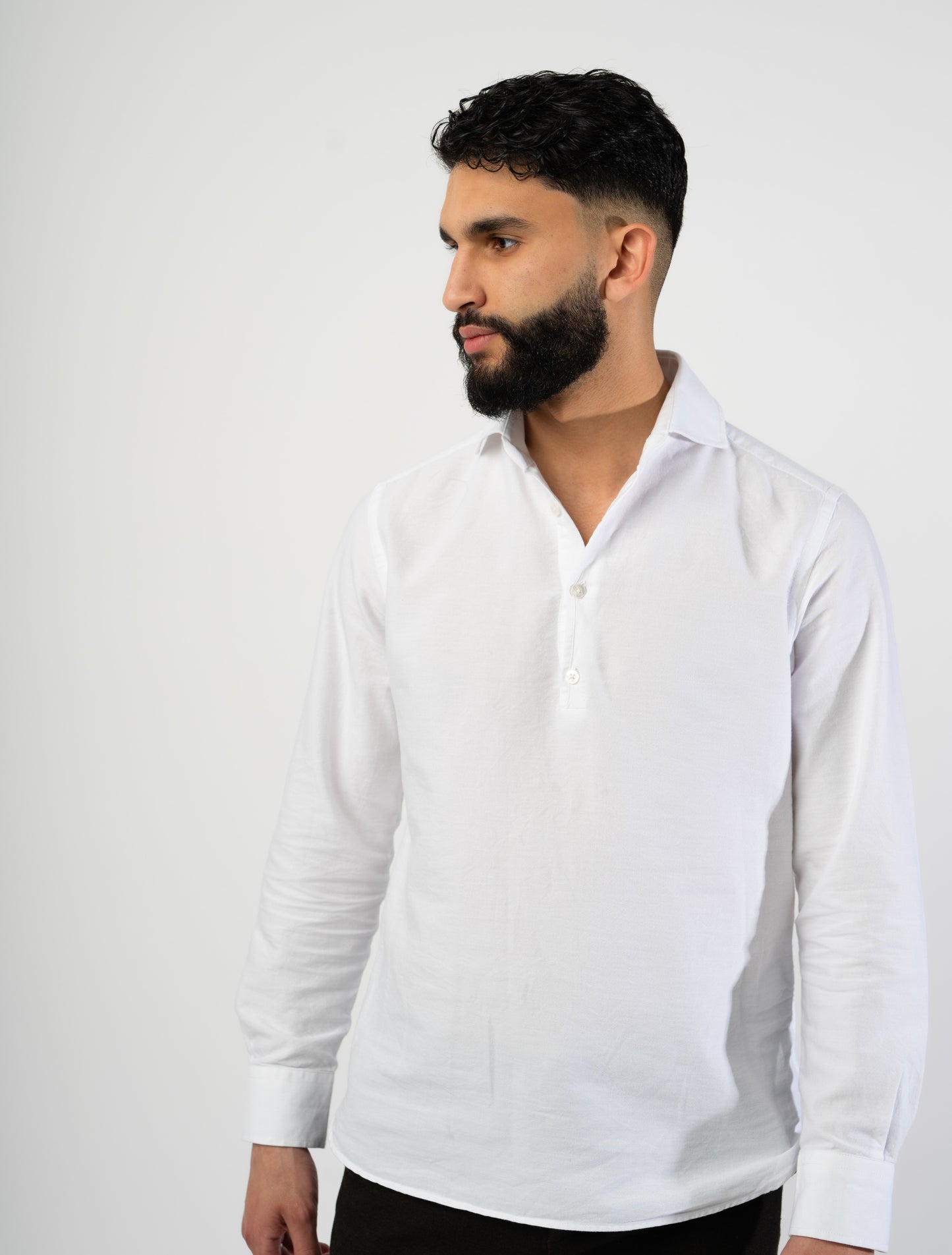 Popover Dress Shirt White